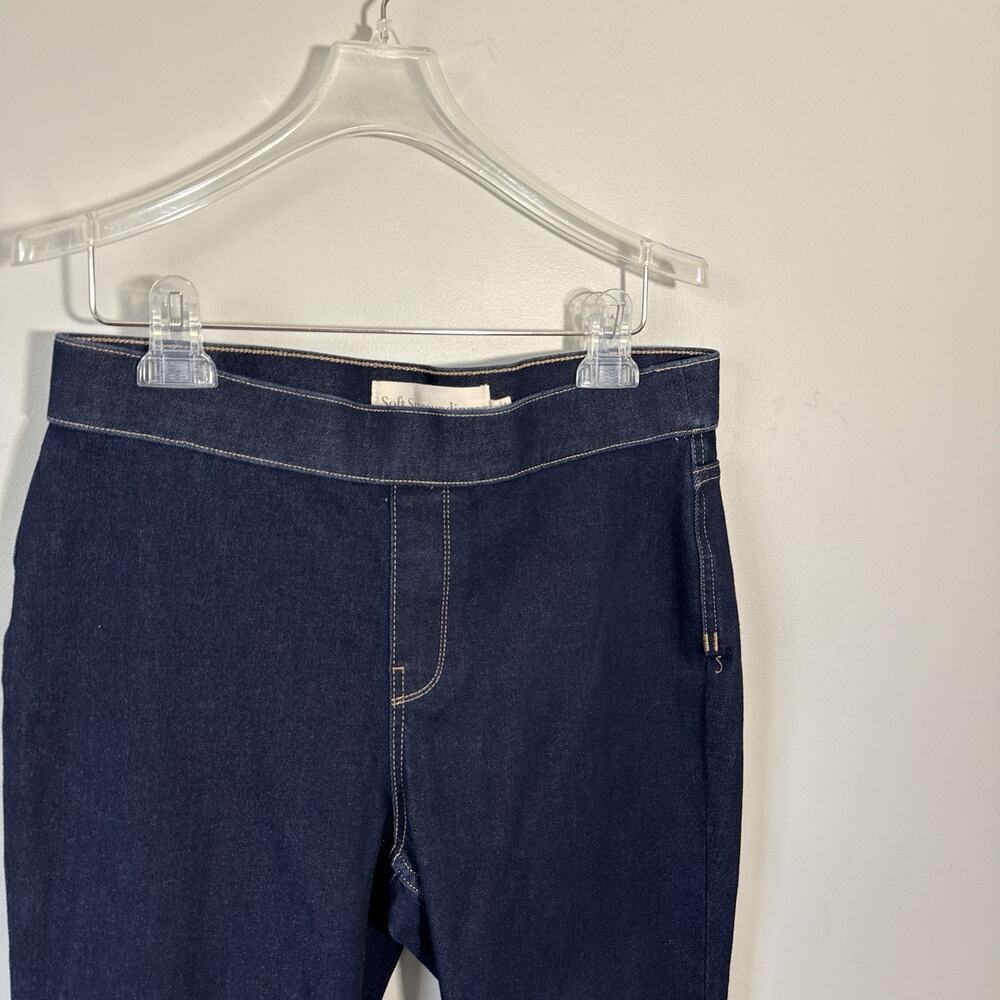 Soft Surroundings Jeans M Petite Blue Dark Wash Pull-On Straight Leg New - Picture 2 of 5